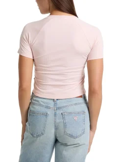 LOGO CALIFORNIA T-shirt cropped stretch manica corta