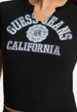 LOGO CALIFORNIA T-shirt cropped stretch manica corta