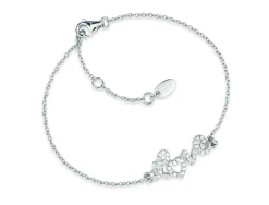 LOVE Bracciale in argento rodiato e zirconi bianchi
