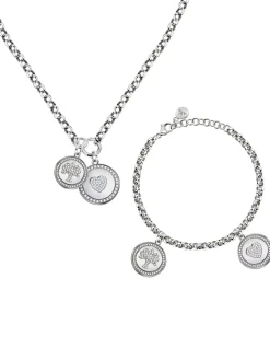 LOVE Kit collana e bracciale con charms e cristalli