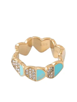 LOVELY Anello con cuori smaltati e zirconi