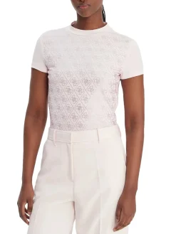MOCK NECK ALL OVER 4G T-shirt slim fit con strass