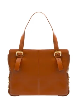 NORA Borsa shopping in pelle con fibbie