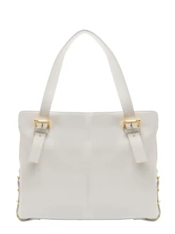 NORA Borsa shopping in pelle con fibbie