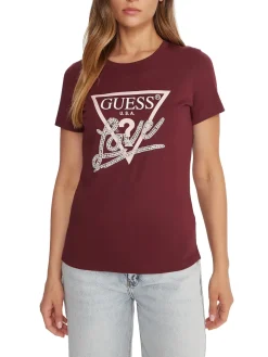 PEARLS LOVE TRIANGLE T-shirt con stampa e applicazioni
