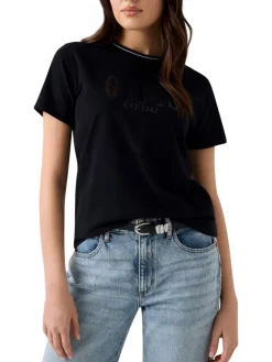 SEQUINS BIG LOGO T-shirt a manica corta, con logo grande
