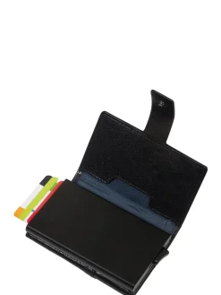 S141 Portacarte automatico in metallo e pelle