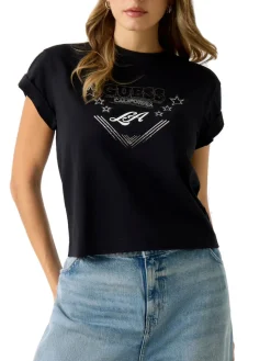 STARS T-shirt con stampa e borchiette