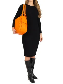 TRIO Zaino sacca in pelle martellata