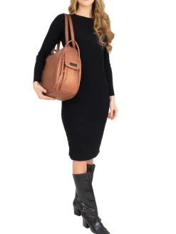 TRIO Zaino sacca in pelle metallizzata