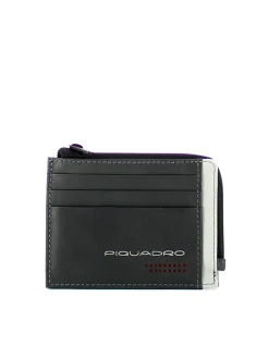 URBAN Portacard con zip, in pelle