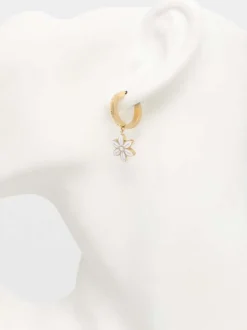 WHITE LOTUS Orecchini motivo loto
