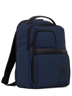 WOLLEM Zaino in pelle e tessuto, porta pc 14"