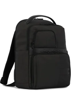WOLLEM Zaino in pelle e tessuto, porta pc 14"