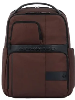 WOLLEM Zaino in pelle e tessuto, porta pc 14