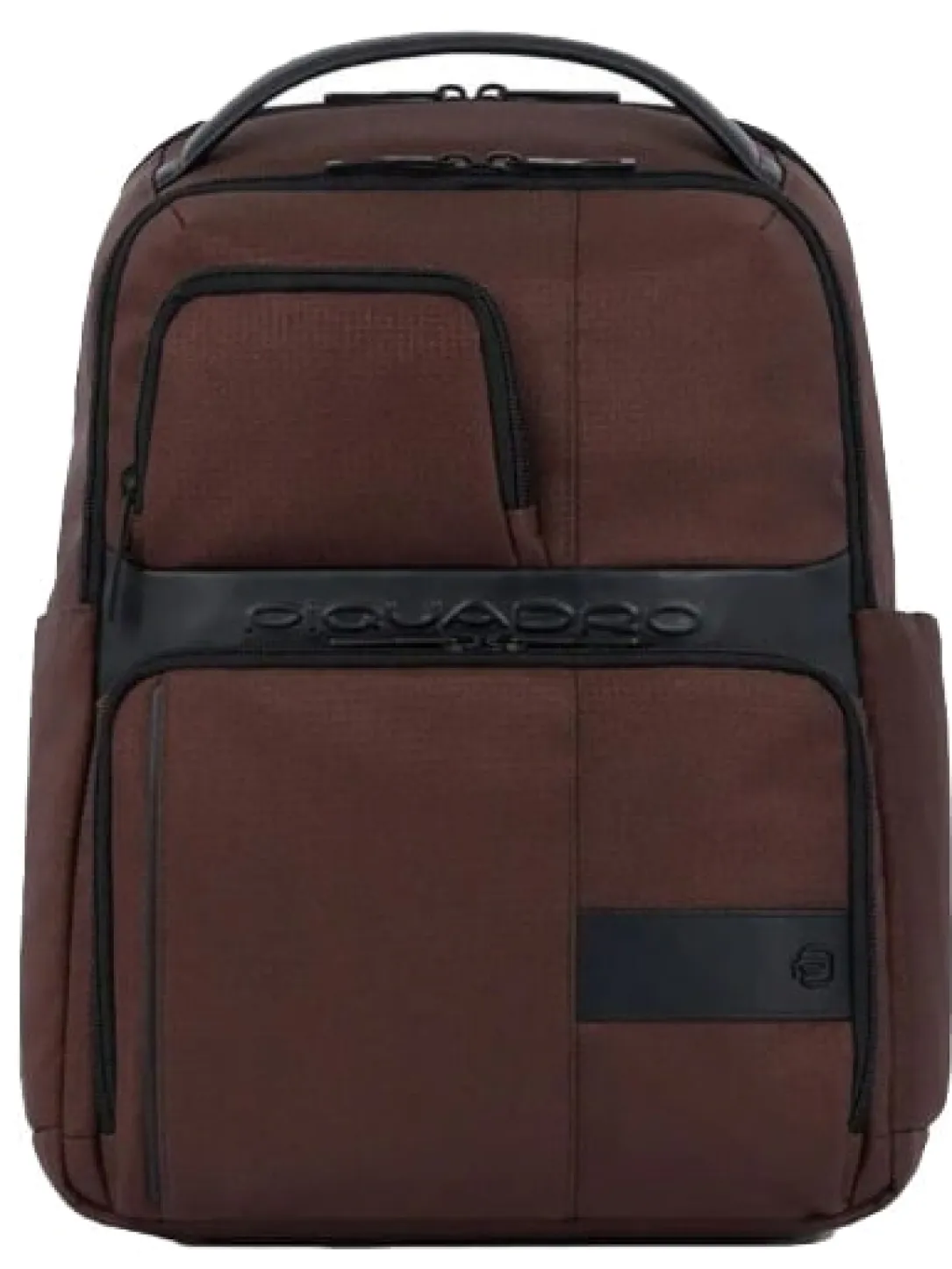 WOLLEM Zaino in pelle e tessuto, porta pc 14"