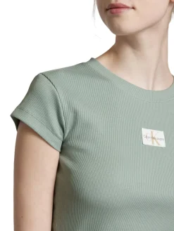 WOVEN LABEL T-shirt a manica corta, in cotone