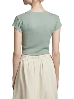 WOVEN LABEL T-shirt a manica corta, in cotone