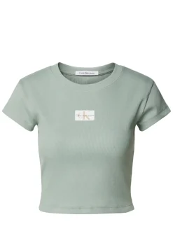 WOVEN LABEL T-shirt a manica corta, in cotone